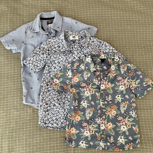 Three Little Boys' Button-Down Short-Sleeve Shirts, Size 5